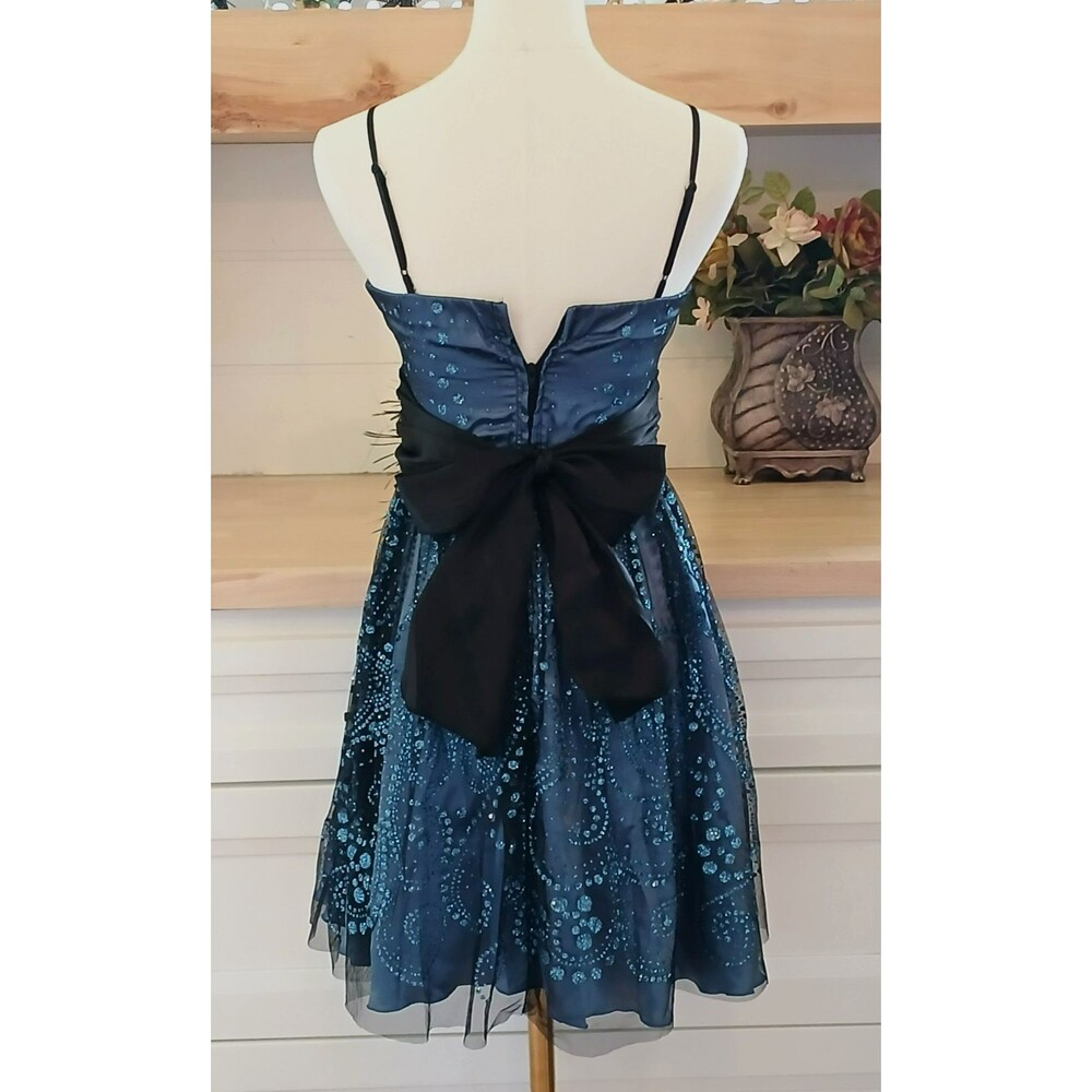 B. Darlin Cocktail Party Dress Prom Wedding Sequin Tool Overlay Size 3/4 Zipper - Picture 2 of 16